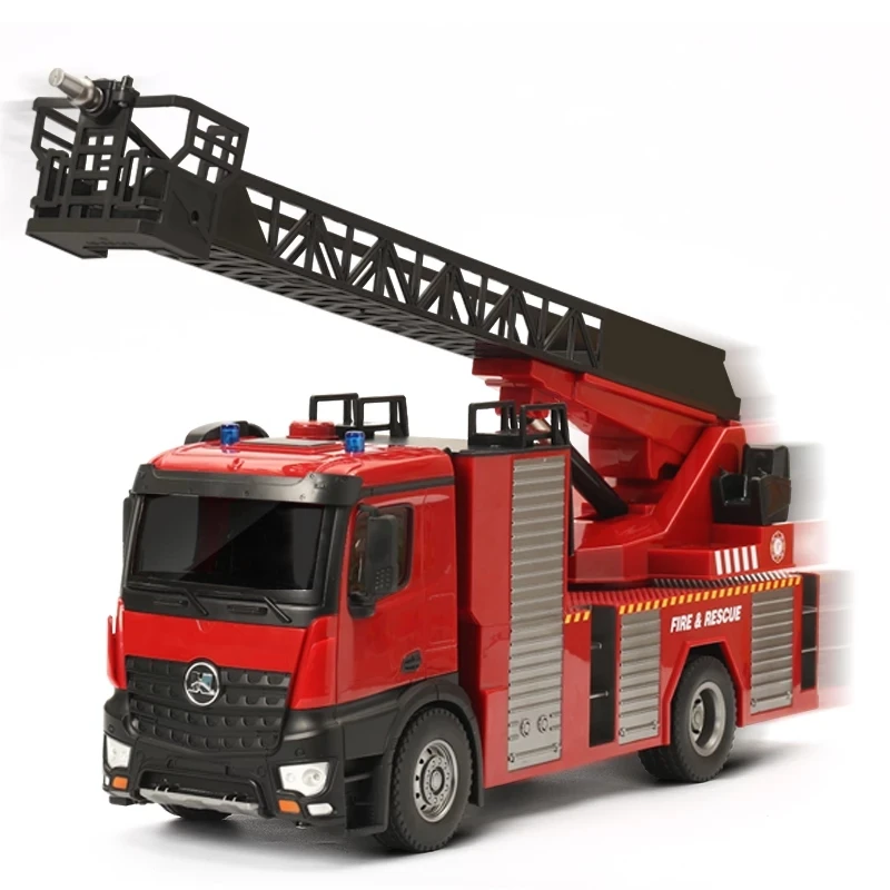 2022 Version 22 Channels 1/14 Scale Huina 1561RC Fire Truck with Ladder/water Spray 7.4V 1200mAh for Over 8 Years Old
