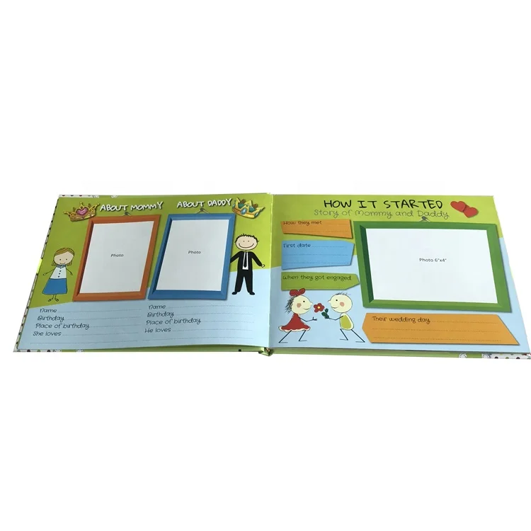 
Cheap Custom Printed Baby Hardcover Full Colors Printing First Year Memory Book 