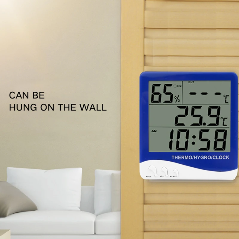 S-WS06A Outdoor Temperature Humidity Weather Household Wall Clock With Thermometer Room Temperature Humidity Wall Sensor