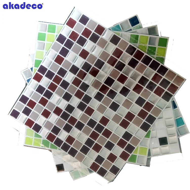 New Arrival 10x10 Inch 3d effect PVC Peel and Stick Wall Tiles for Kitchen & Bathroom Backsplash