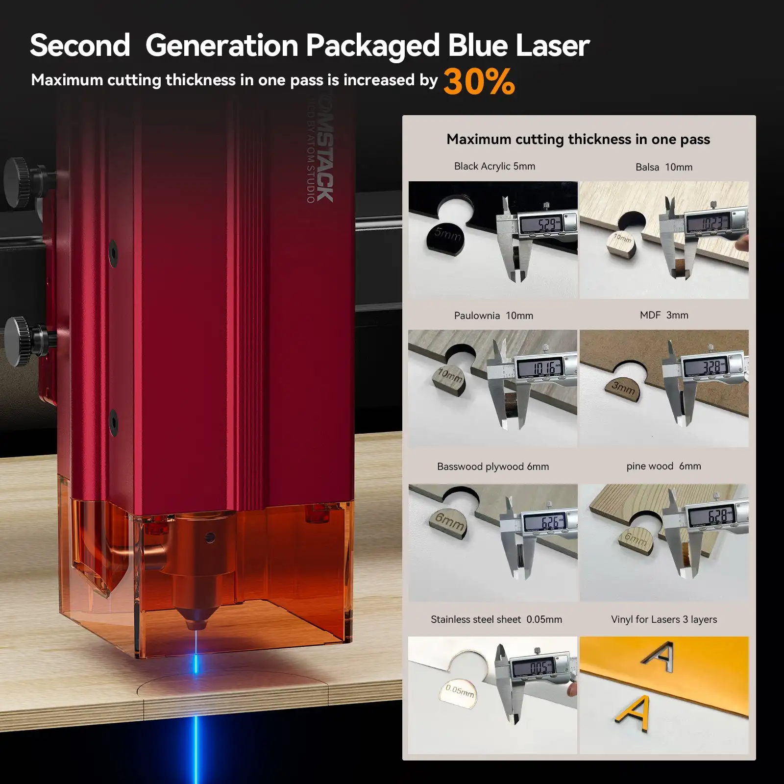 ATOMSTACK A12 X12 PRO 12W Laser Engraver 600mm/s High Speed Unibody Open-Frame Free Installation Laser Engraving Machine