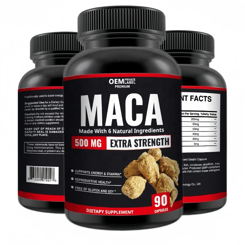 Hot Sale Private Label Male Power Energy Natural Booster Maca Pills Herbal Extract Supplement Capsules