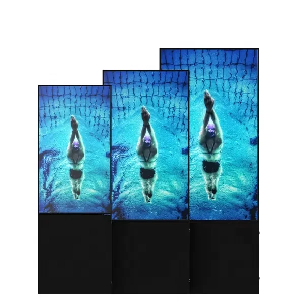 New style ultra-thin structure touch 55-75 inch touch screen LCD display advertising player Totem Ip66 digital signage kiosk