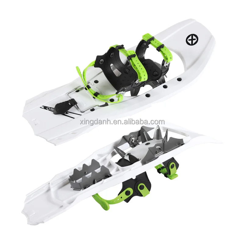 Light weight Plastic snowshoes with Double Hole Strap binding with heel lift All Terrain Snowshoes for Adults Youth