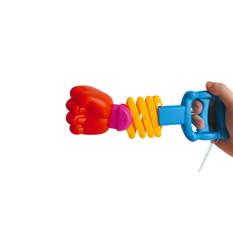 Promotional Joke Extendable Shooting Boxing Telescopic Fist Gun Toys Funny Tricky Kids Plastic Safety Trick Toy