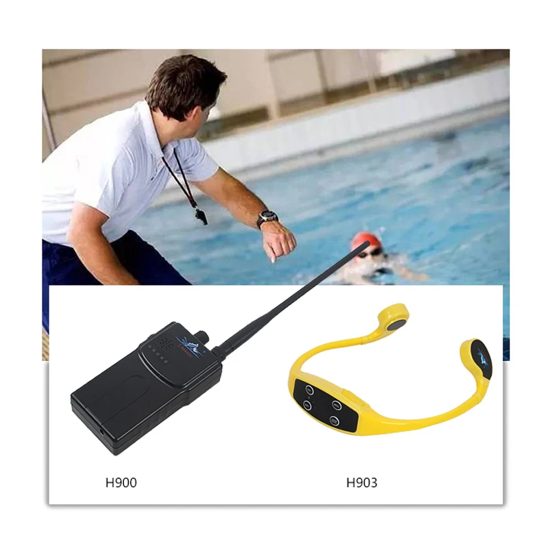 
Swimming Training Instructor 1 FM Transmitter Underwater Communication Waterproof Headset 10 H903 Bone Conduction Headphone 