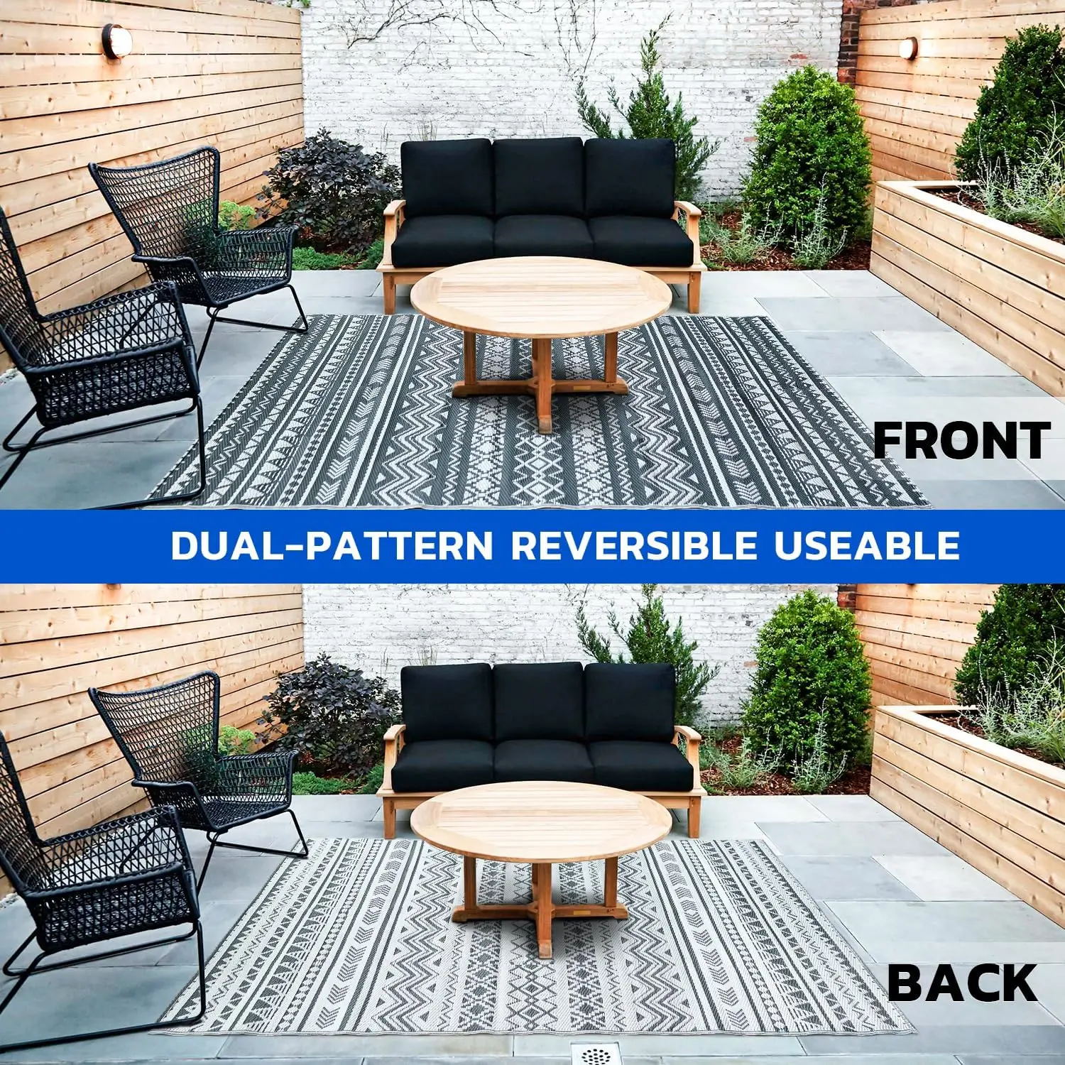 Cheap price waterproof outdoor mat recycled durable polypropylene patio rugs