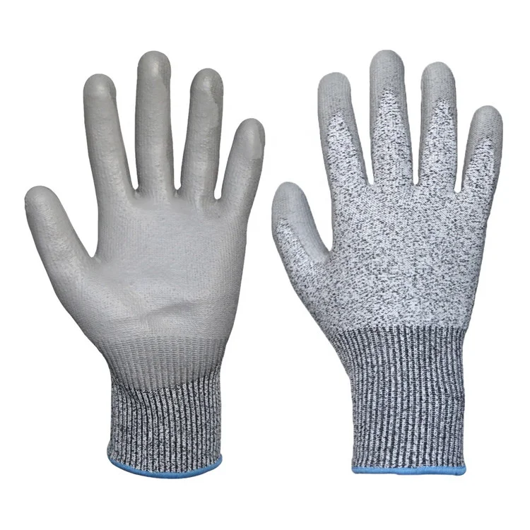PU Coated Cut Safeguard Gloves Scrapes Resistant Cement Working Gloves Cut Prevention Wire Handling Gloves