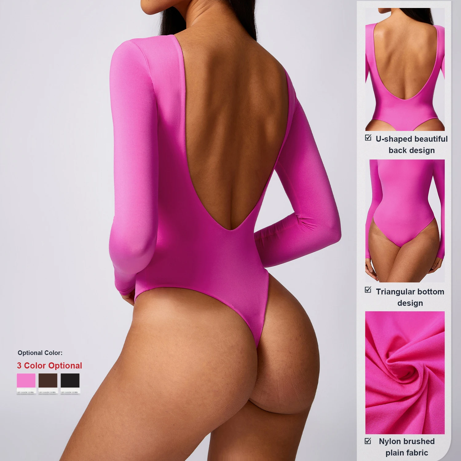 CLT8625 Sports Base Body Shaping Triangle One-Piece Yoga Wear Slimming Long-Sleeved Gym Workout Fitness Yoga Jumpsuit for Women