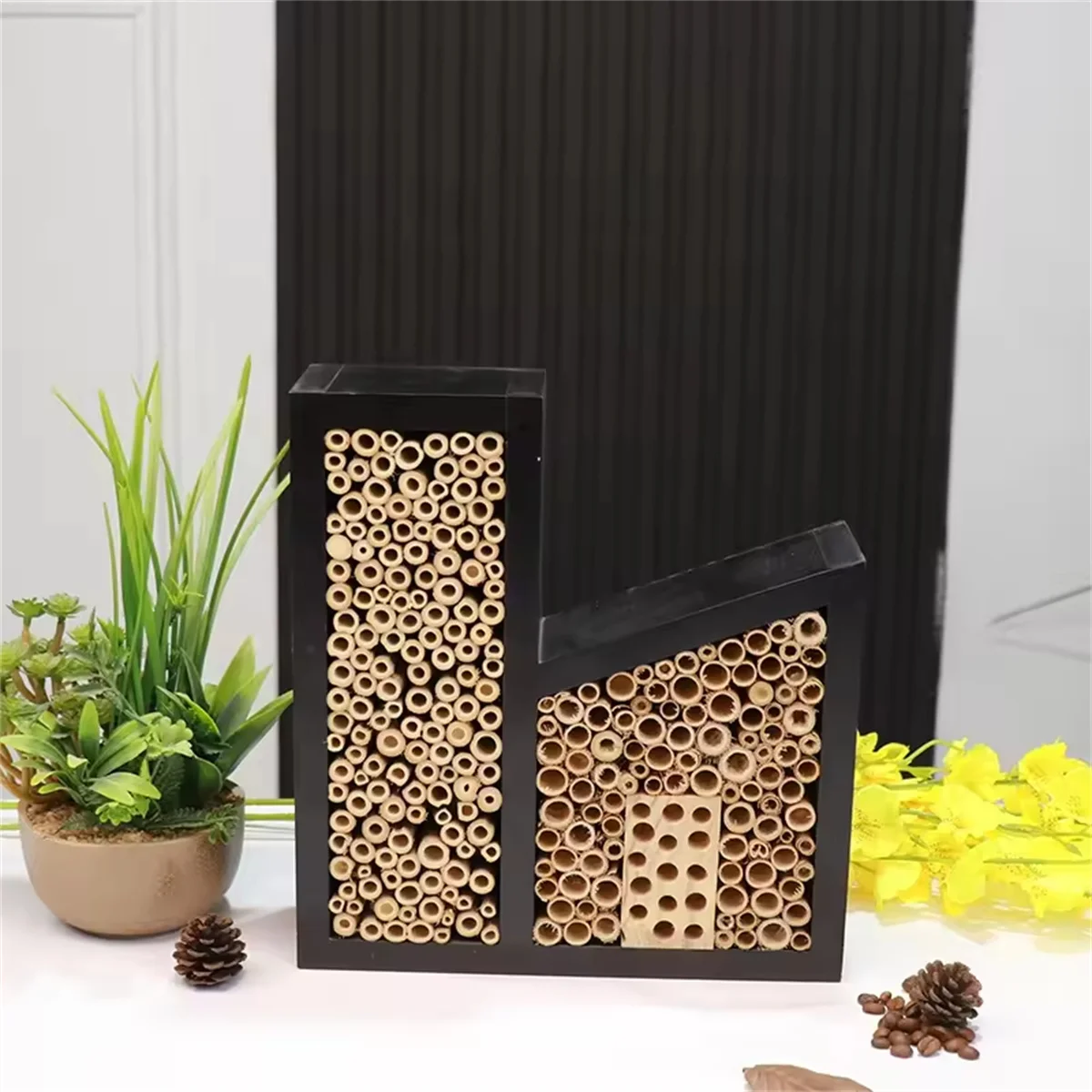 WILDMX Simple garden decoration hanging wood insect bee butterfly house small animal solid wood insect hotel