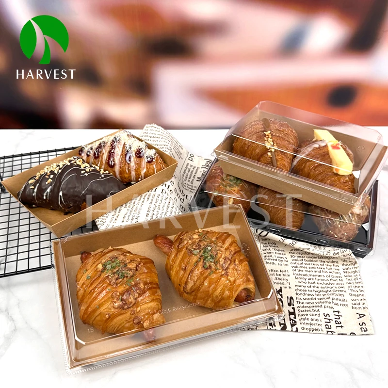 Wholesale Takeaway To Go Disposable Kraft Paper Charcuterie Boxes With Clear Lids