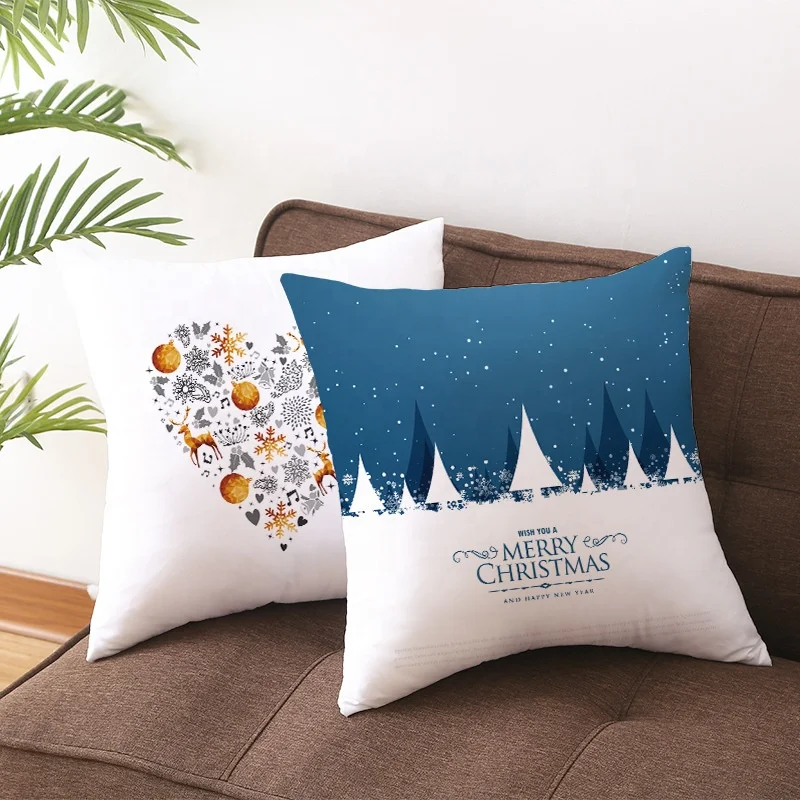 Wholesale Digital Printing Custom Print Christmas Decoration Pillow Case Pillow Cover Cushion Cover