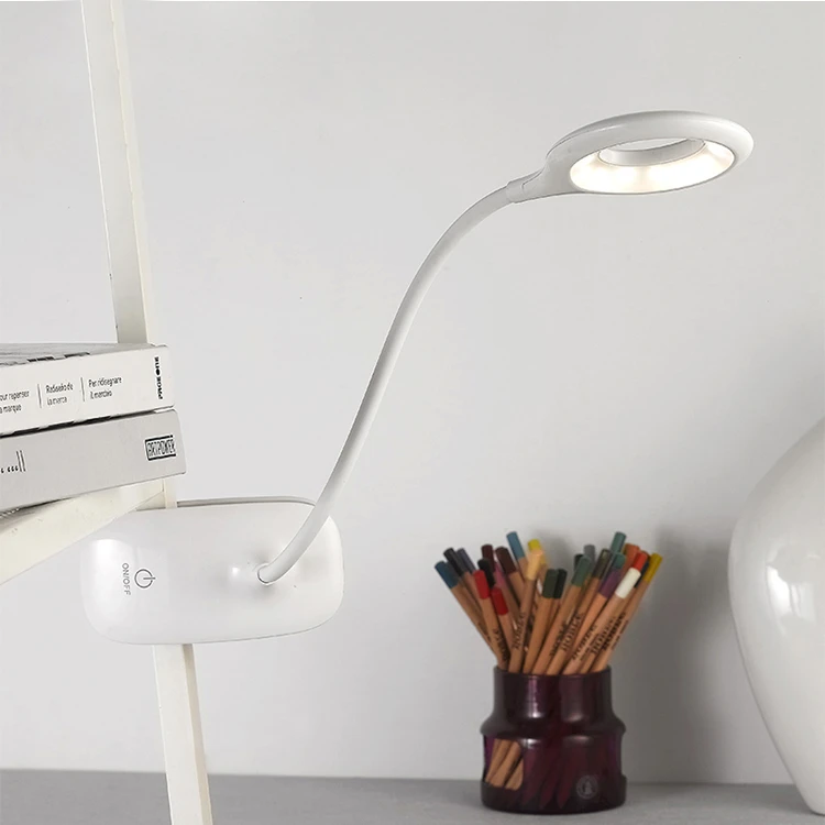 
Office 3-step Dimming Desktop Lighting USB Rechargeable Study Desk Light Clip Holder Reading Table Lamps 