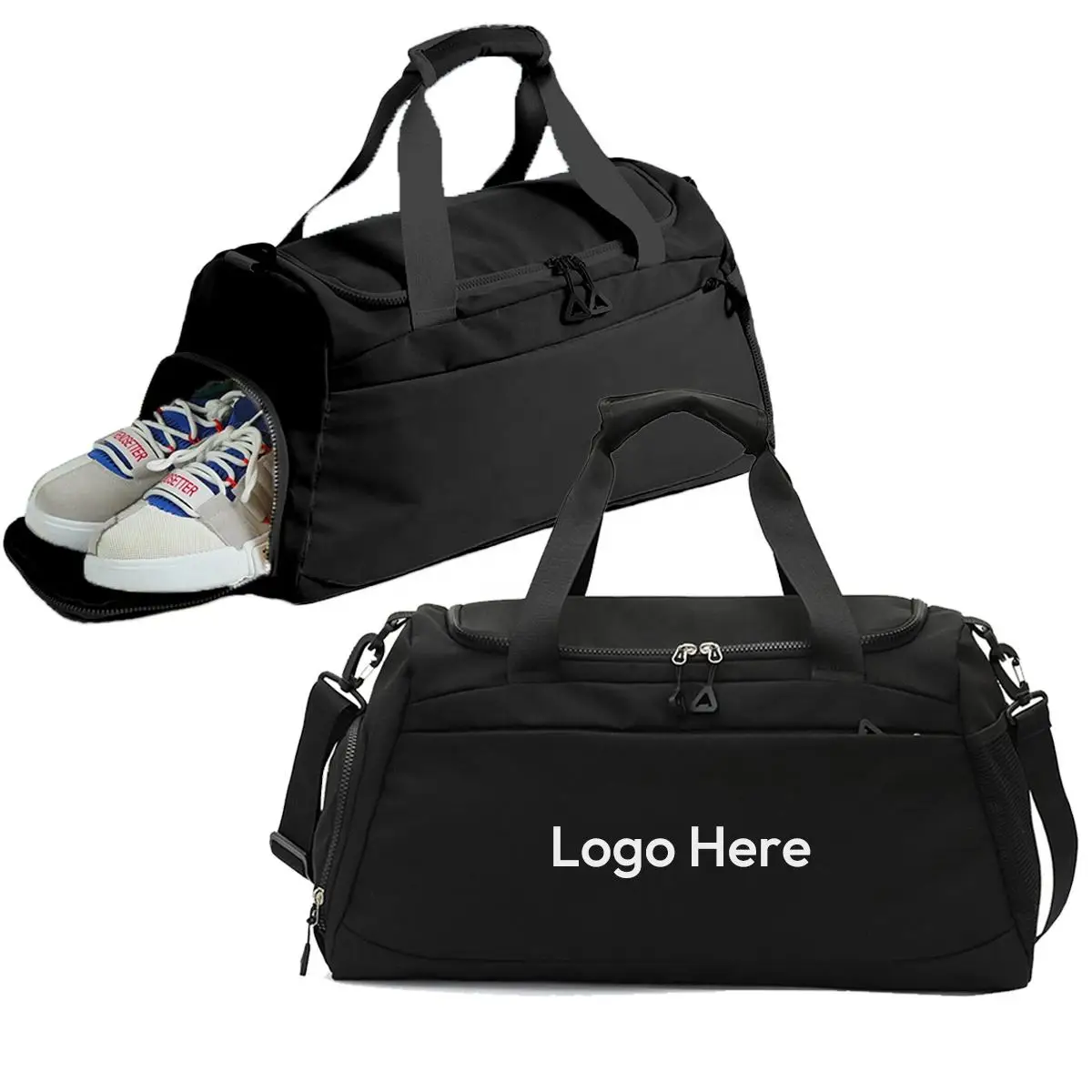 Custom Logo Women Men Workout Tote Sports Nylon Gym Personalized Travel Duffel Bag With Wet Pocket Shoes Fitness Yoga Bags