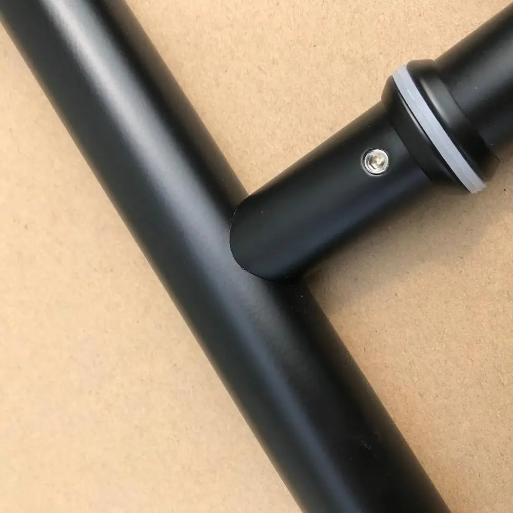 Stainless steel matt black interior H shape glass door pull handle america black