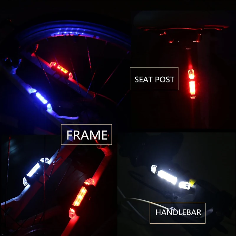 Bike Tail Light Ultra Bright Bicycle Lamps Bicycle Safety Warning Rear Light Rechargeable LED Bike Rear Light Cycling Accessory