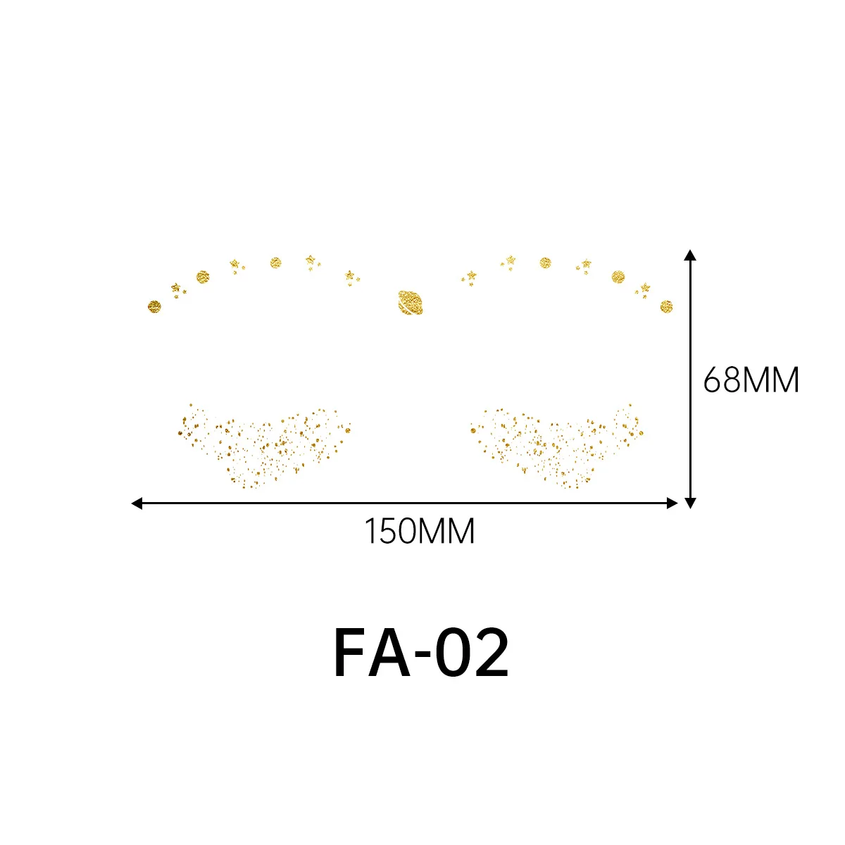 Hot Sale European American Cross-Border Party Makeup Face Stickers Temporary Tattoo Hot Gold Eyes Waterproof Sweat Resistant