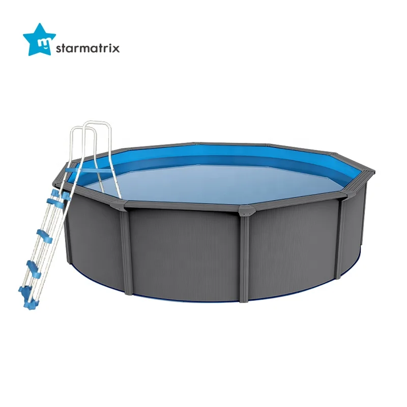 starmatrix sp4612b/bw EN 16582-1 EN 16582-3 hot dipped galvanized corrugated wall steel wall above ground swimming pool