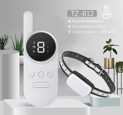 1000ft Amazon Top Sell Dog Training Collar Tize Rechargeable Anti Bark Waterproof Remote Dog Shock Collar