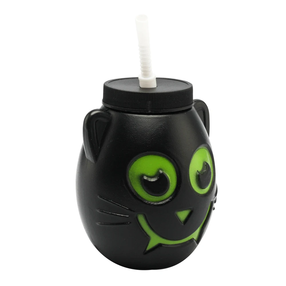 Custom cute cartoon halloween plastic kids water bottle