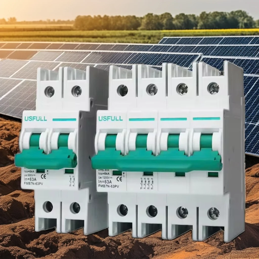 USFULL 2 Pole 32A Mini Circuit Breaker DC 2P 600V 4P 1000V for Solar Pv System MCB for Solar Related Products