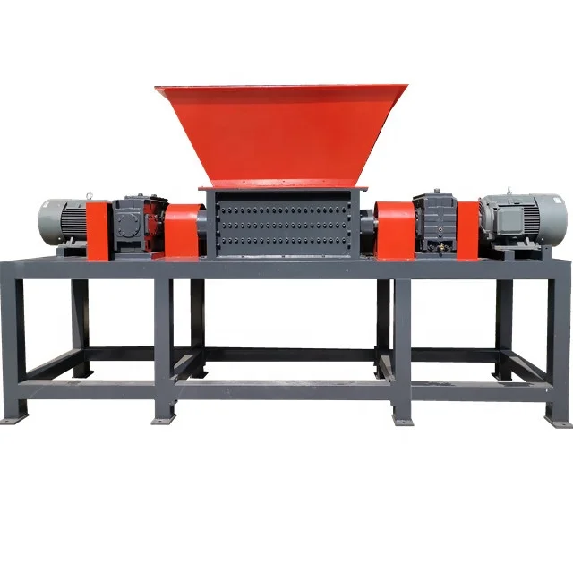 Industrial Waste Film Bottle Bag Strap Recycling Double Shaft Plastic Shredder for Sale