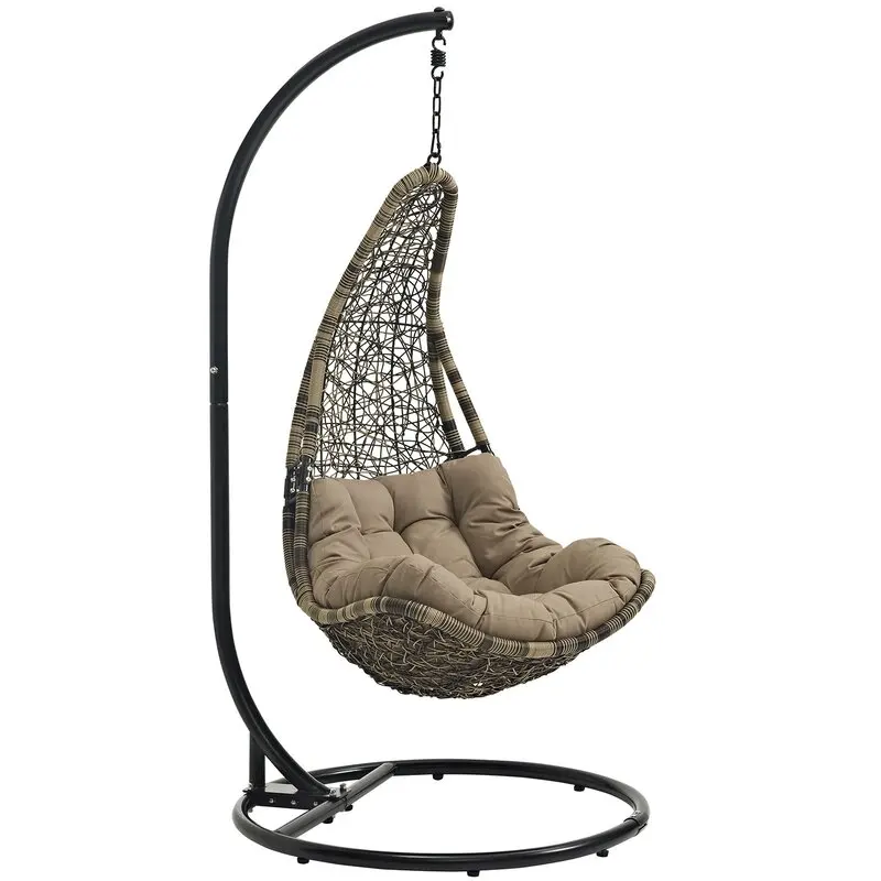 patio swings chair, Outdoor Garden Furniture Wicker Rattan Hammock hanging Chair set with Cushion stand
