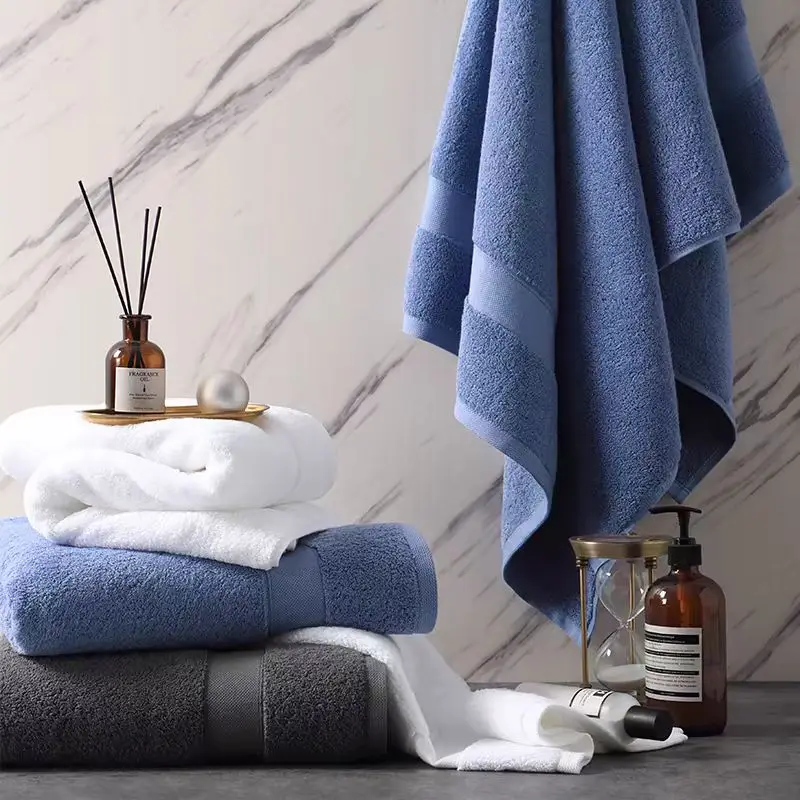 High Quality 600 GSM Cotton Bath Towel Set Solid Color Woven Techniques for Adults Hotel Use Wholesale for Bathroom Shower