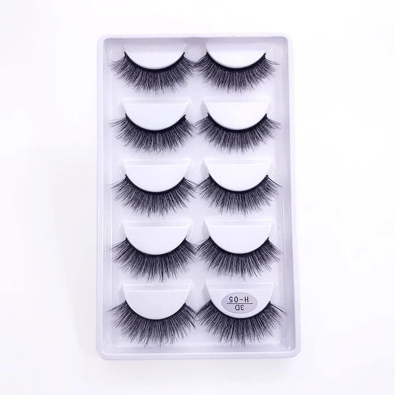 3D False Eyelashes Wholesale Mink Lashes Faux Cils Eyelashes Box Packaging 5 Pairs Private Label Eye Lashes