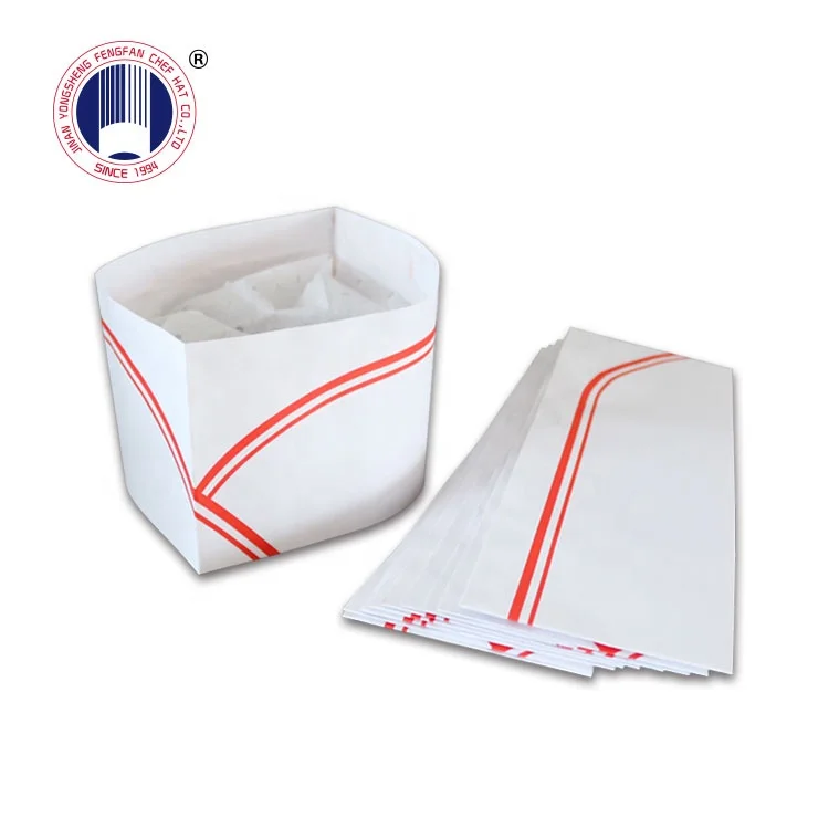 Paper cap red strip paper forage cap disposable kitchen chef hat