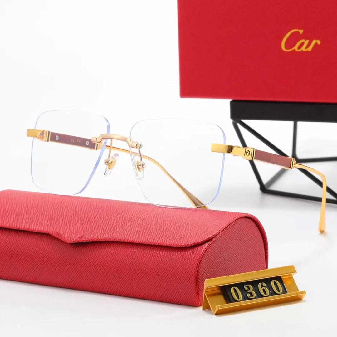 2024 Fashion Luxury Brand Designer Sunglasses Men Vintage Leopard Head Double Bridge Stylish Rimless Sun Glasses