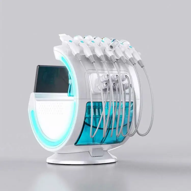 Ice Blue  Mirror Skin Deep Facial cleaning Sprayer Machine 7 in 1 hydro dermabrasion oxygen equipment