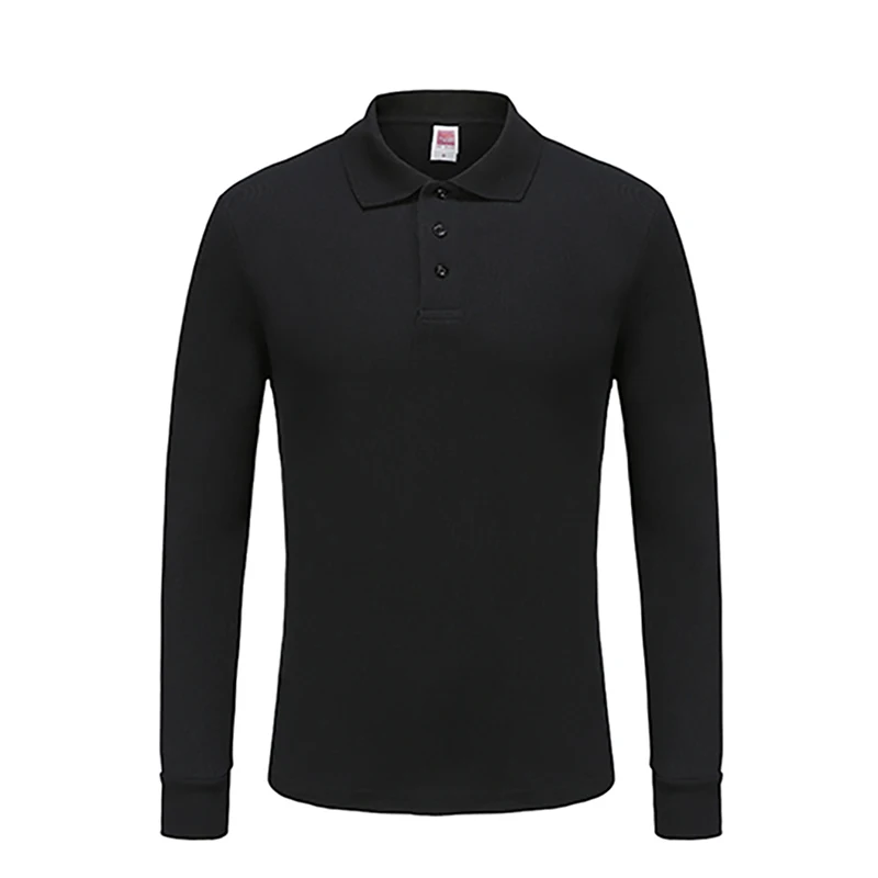 Polo T-Shirt For Men 100% Cotton Fitness Men Long Sleeve Knitted Polo Shirt