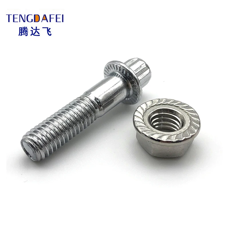 customized High strength serrated flange bolt 12 point flange bolt flange bolt hex Stainless Steel screws and nuts