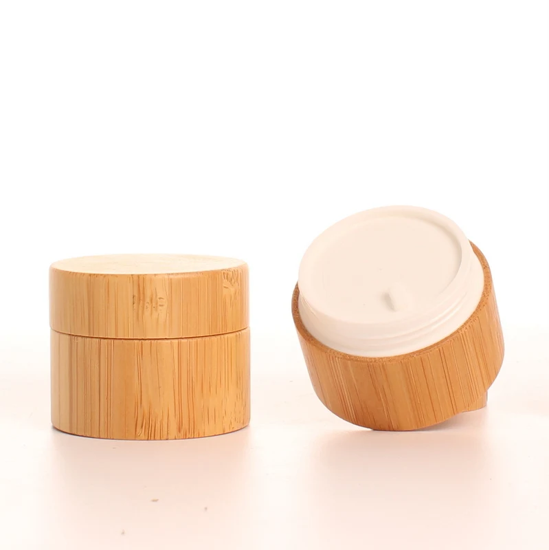 0.5 OZ Bamboo Lid Jar Lip Balm Scrub Packing Hand Cream Face Cream Jar with Bamboo Wooden Lid in Stock Ready to Ship