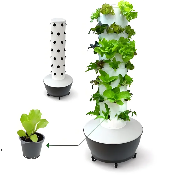 Easily assembled vertical hydroponic aeroponic growing tower for strawberry
