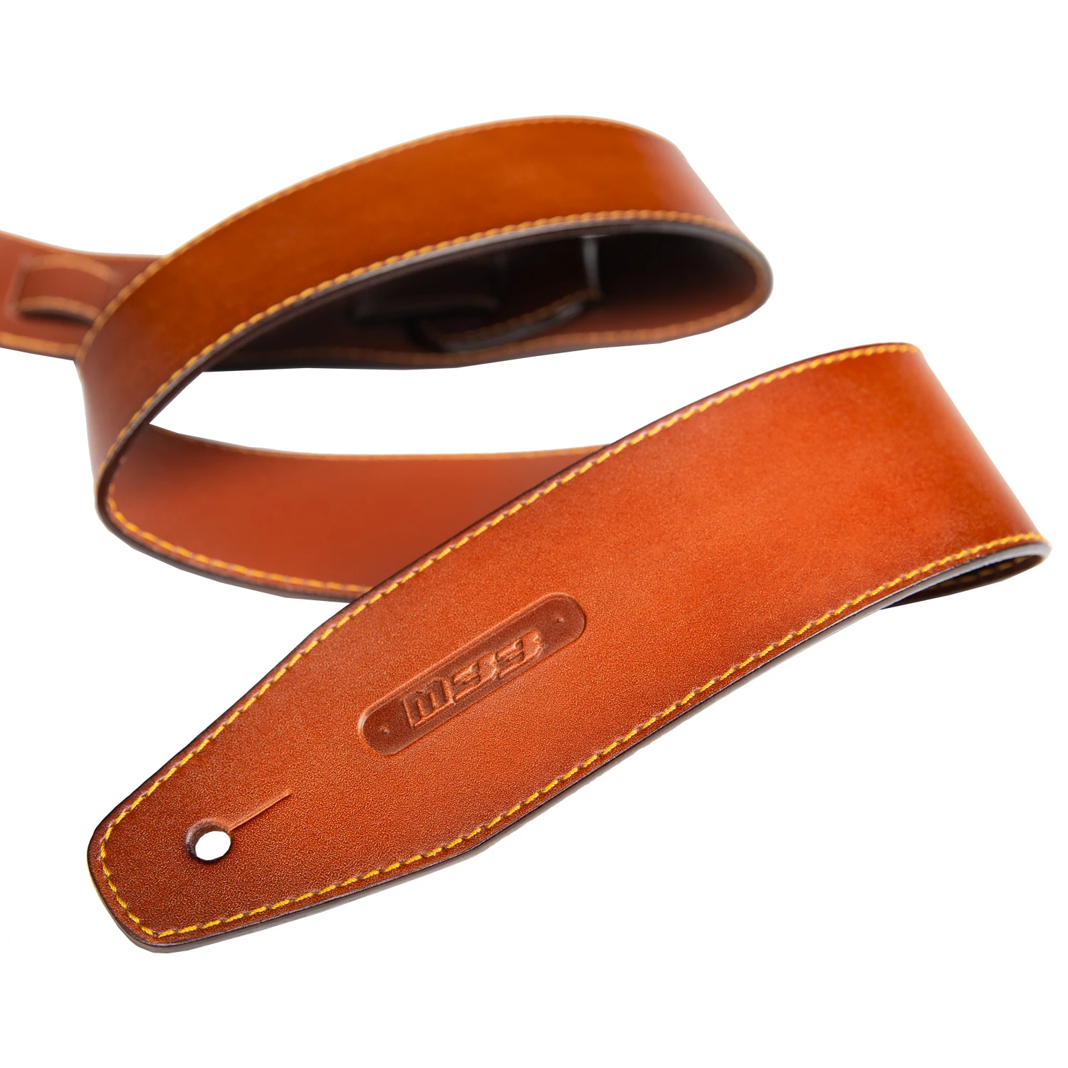 M33 Leather Guitar Strap 2.5 Inch Wide  Brown Genuine Soft Guitar Strap Set For Acoustic, Electric and Bass