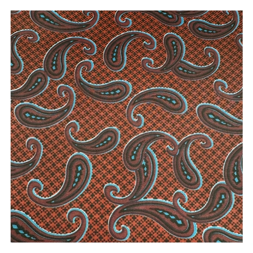 2023 NEW Paisley pattern  tafta  Line Printed 100% Polyester Taffeta Fabric from China
