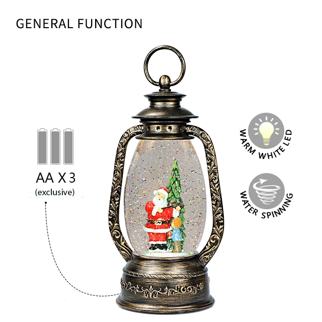 Best Selling Santa Decorative Christmas Led Lantern Water Snow Globe