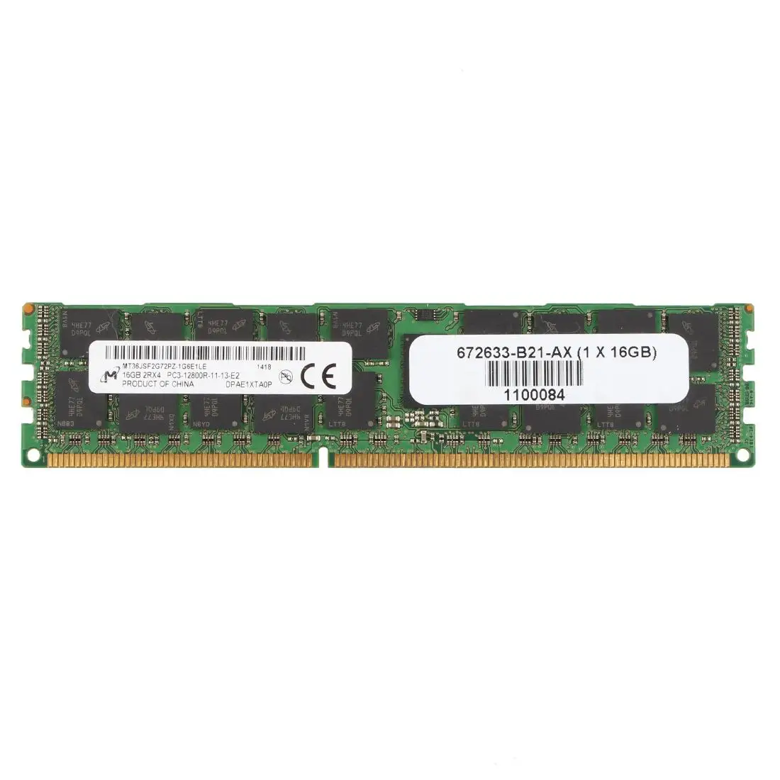 Second Hand RAM 2Rx4 PC3-12800R 16 gb 1600 mhz server memory for Micron original server ram used