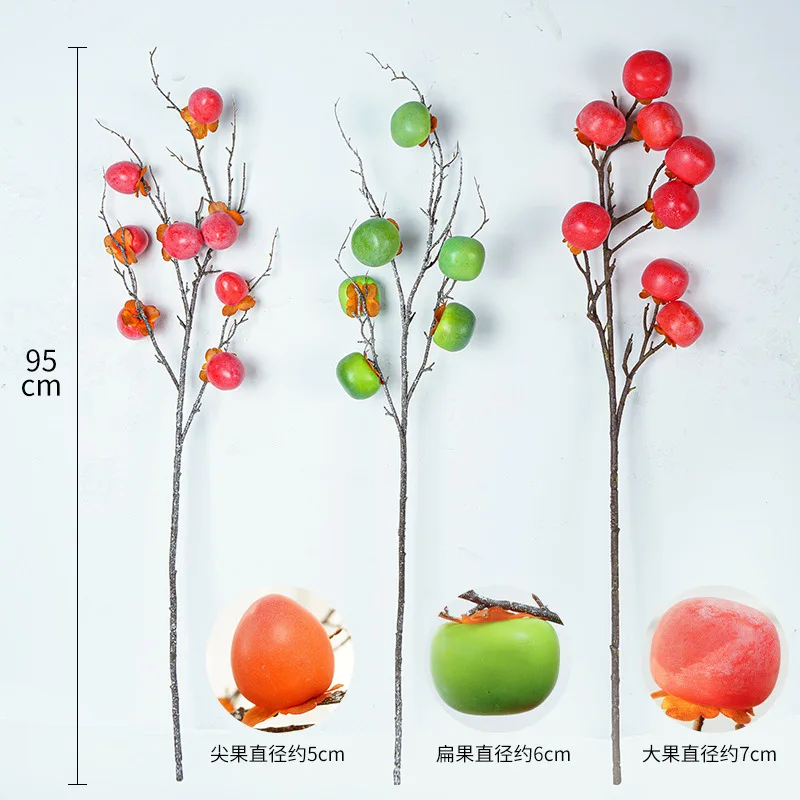 Persimmon Fruit Decoration Model  Home Living Room Decorations   Simulation Fruit Tree