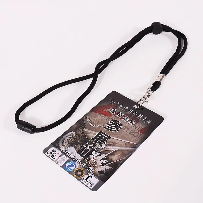 Special Lanyards woven safety lanyard metal hooks with RFID NFC PVC card