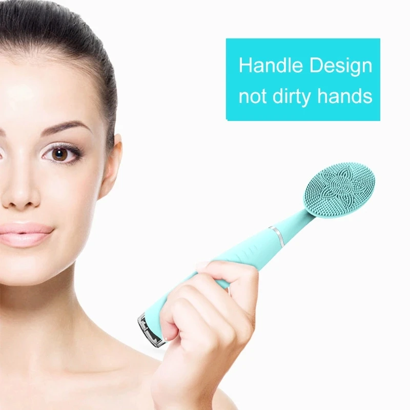 
Electric soft silicone face wash massage cleansing brush sonic facial pores cleanser brush 