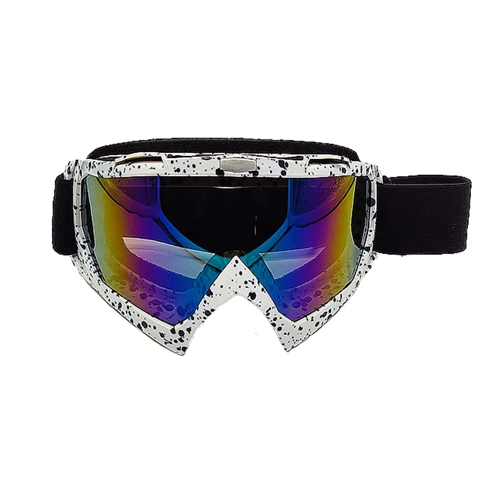 White matte TPU frame cross-country motorcycle riding eyeglasses UV protection 400  cross-country glasses