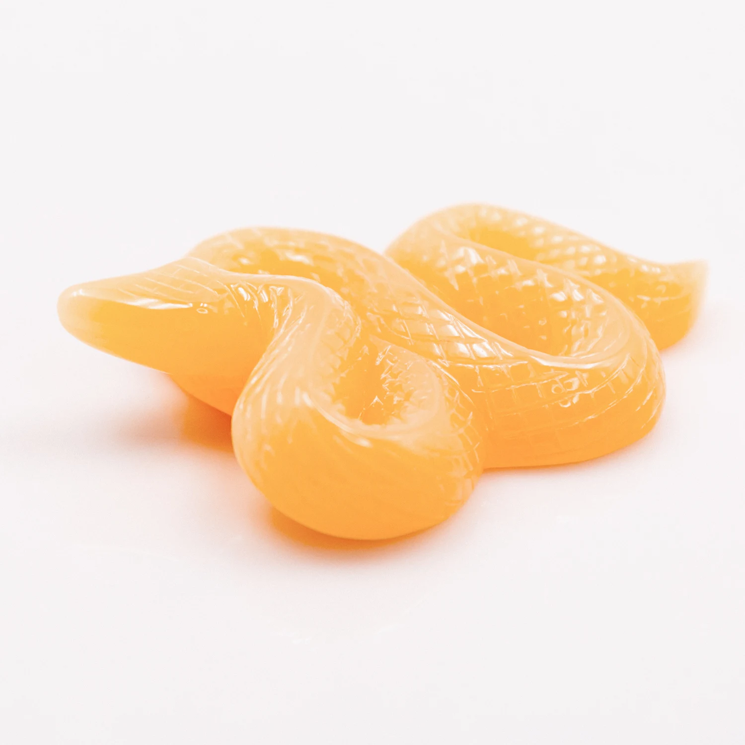 Wholesale Folk Crafts Lovely Natural Hand Carved Orange Calcite Yellow Crystal Snake