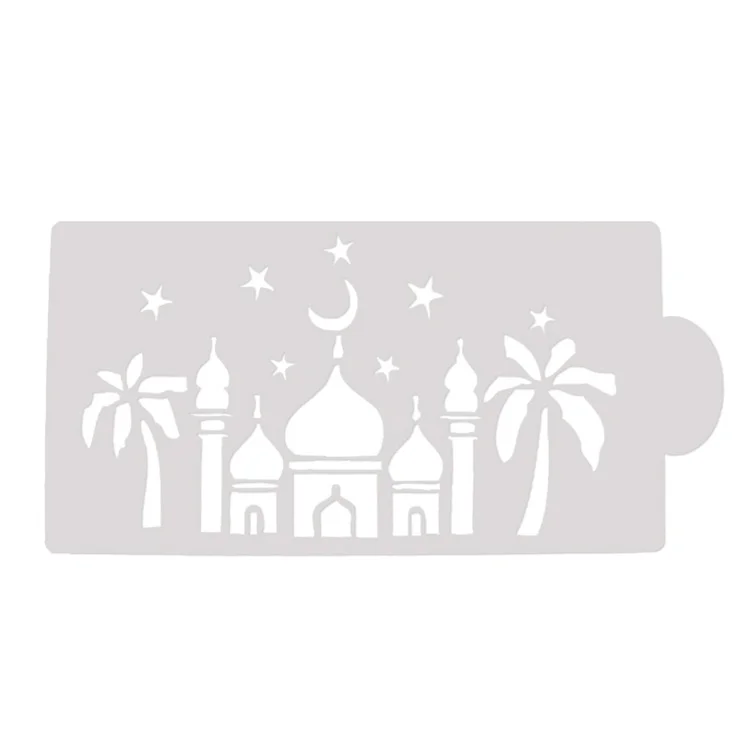 Hot Selling Castle Cake Spray Mold Powder Sugar Cake Spray Mold Template Plastic DIY Cake Stencil Fondant Mold