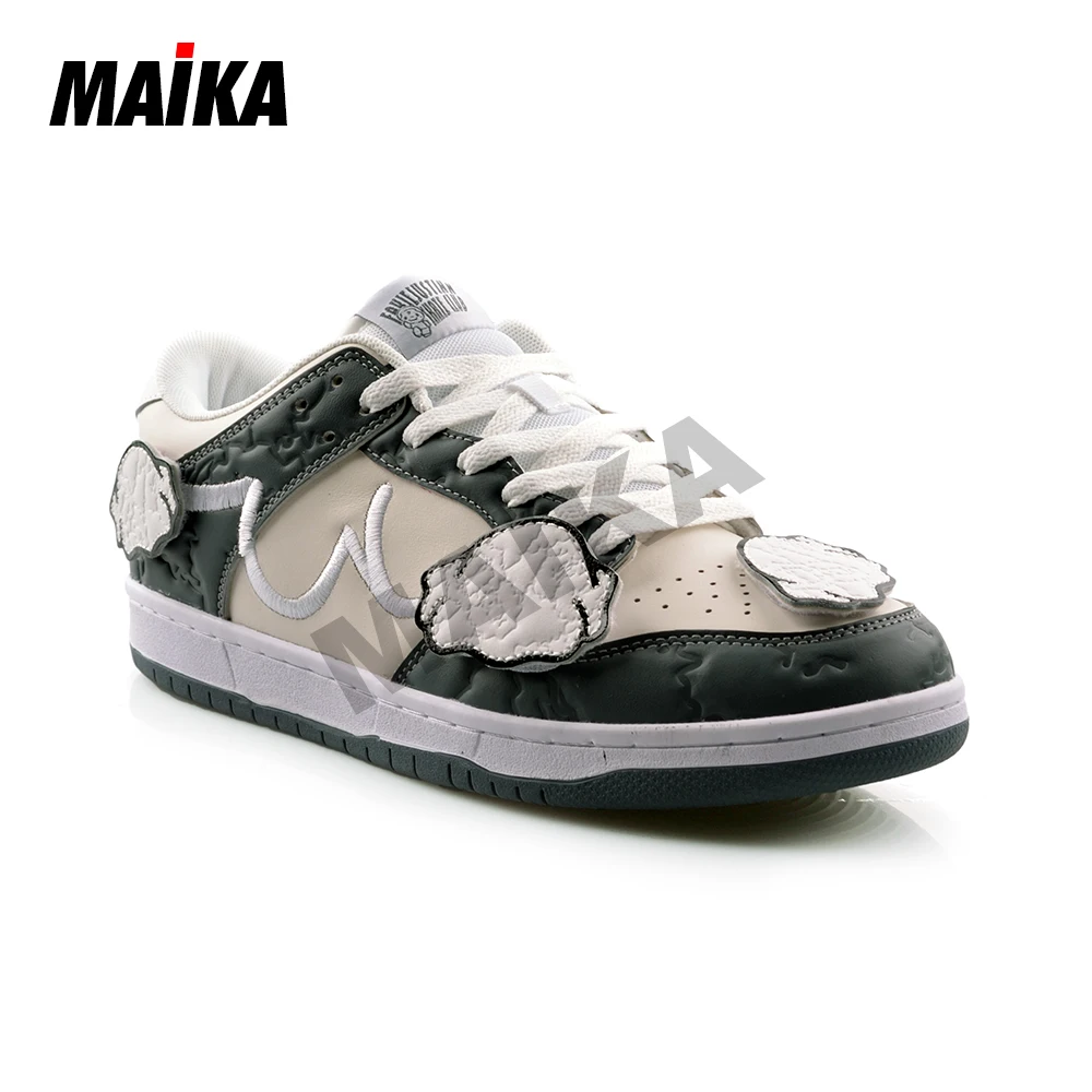 custom sneakers manufacture Latest Sport Breathable Leather Made White Flat Sneakers Black Casual Shoes Men and boy sneaker