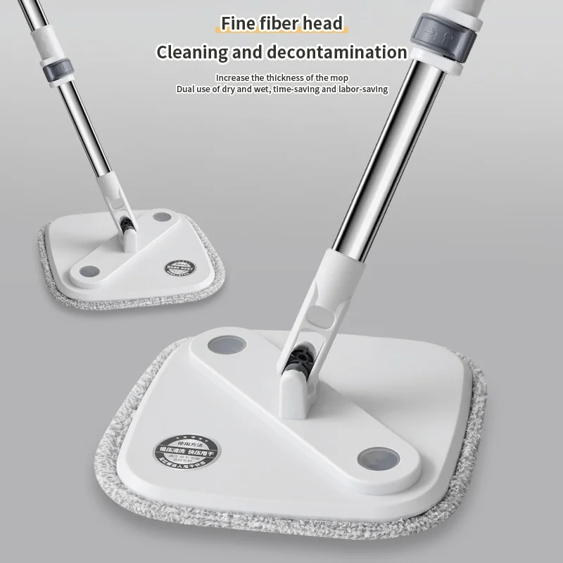 Stainless Steel Floating Mop Cleaner Magic Mop Spin Dry Cleaning Floor Mop with Dirty Clean Water Separation Bucket