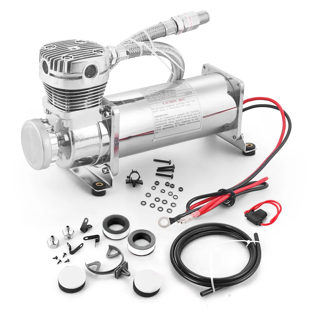 Автомобильные аксессуары Универсальный 1/4NPT или 3/8NPT хром 200PSI 480C 12V воздушный компрессор насос Комплект BX102151-SL