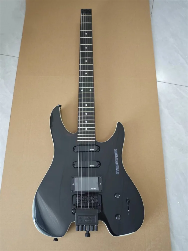 6 String Headless Electric Bass Guitar Black Red without Headstock 24 Frets SSH Pickup Mahogany Rosewood Cheap Bass Guitar